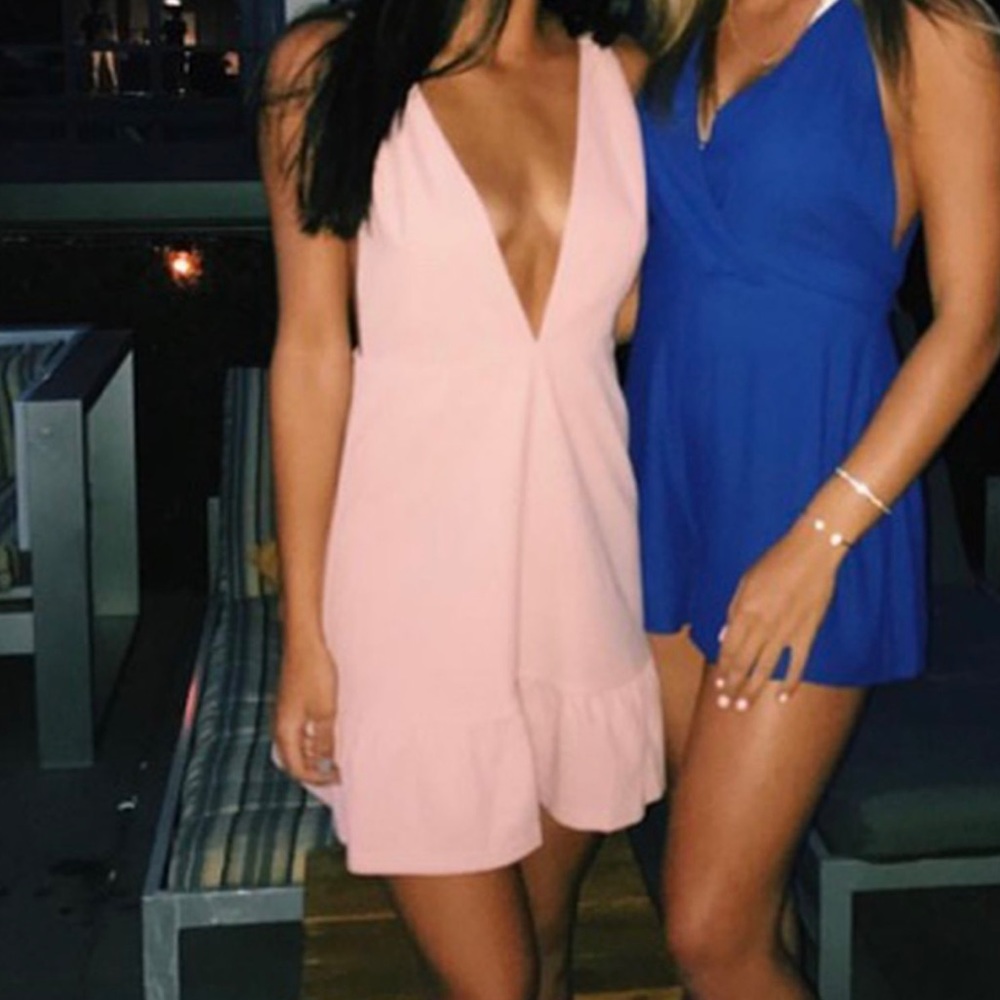 Aqua pink mini dress